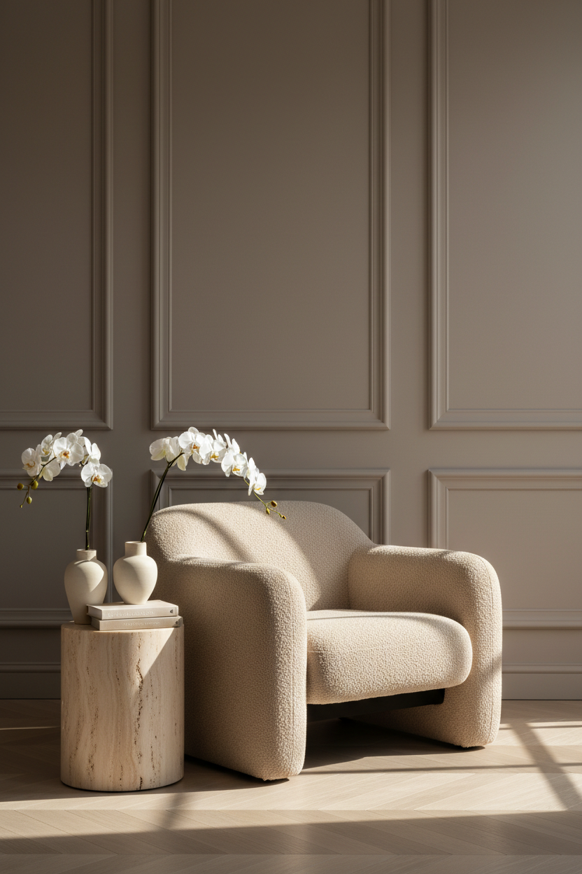 Boucle Lounge Chair Corner