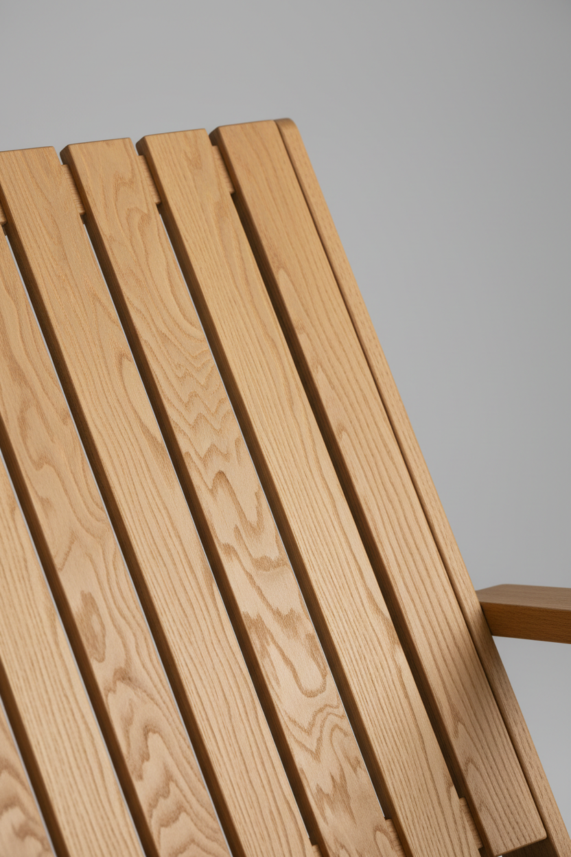 Wooden Lounge Chair in Soft Maple — Material close-up