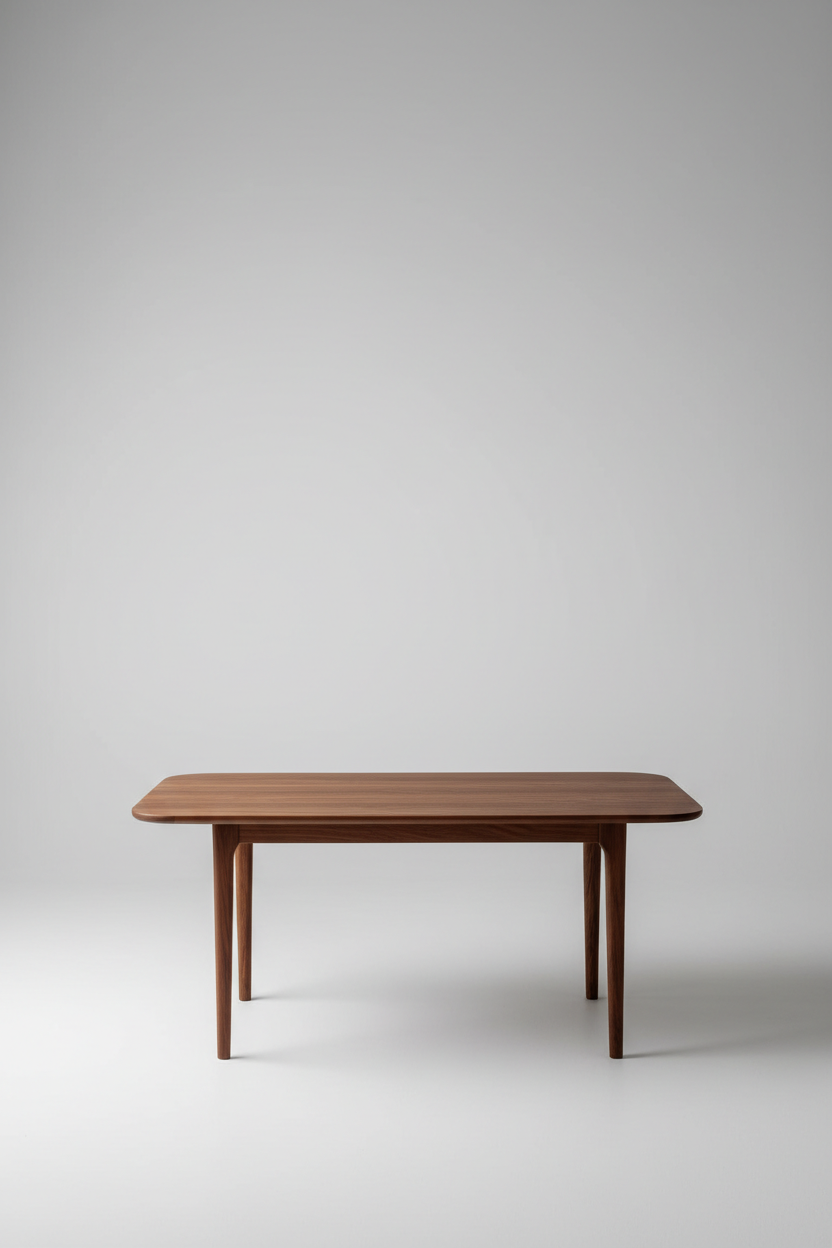 Rectangular Dining Table in Cocoa Oak — Top View