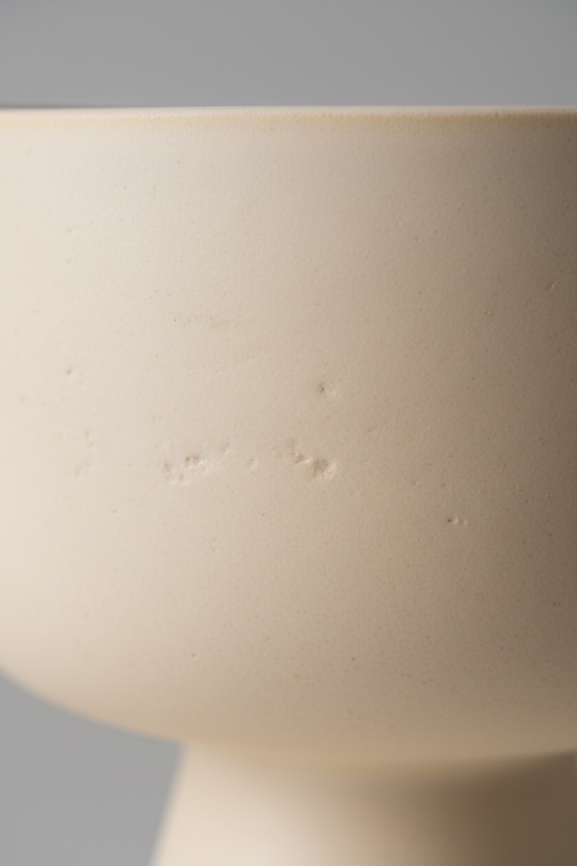 Terra Stone Planter – Ivory Cream matte ceramic surface texture close-up