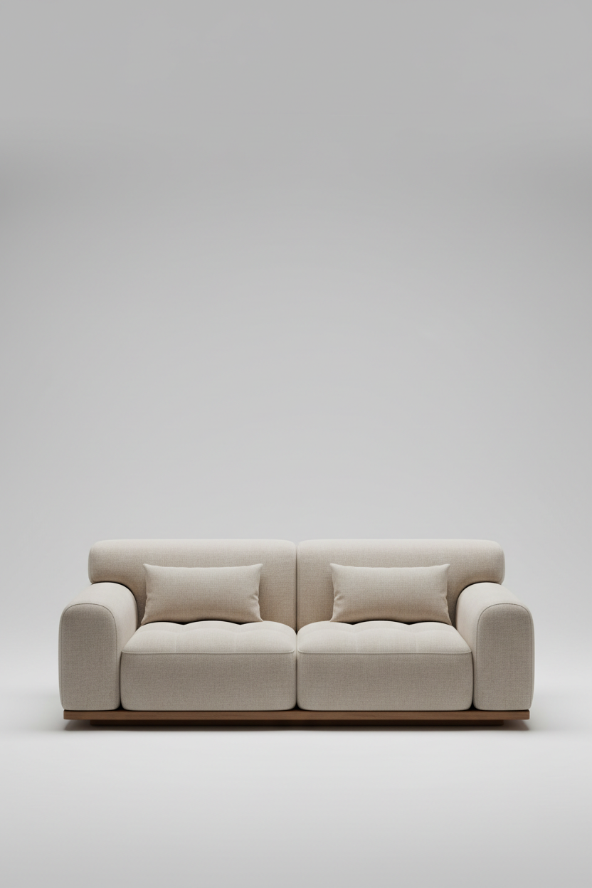 Modular Sofa in Oat Beige, side view