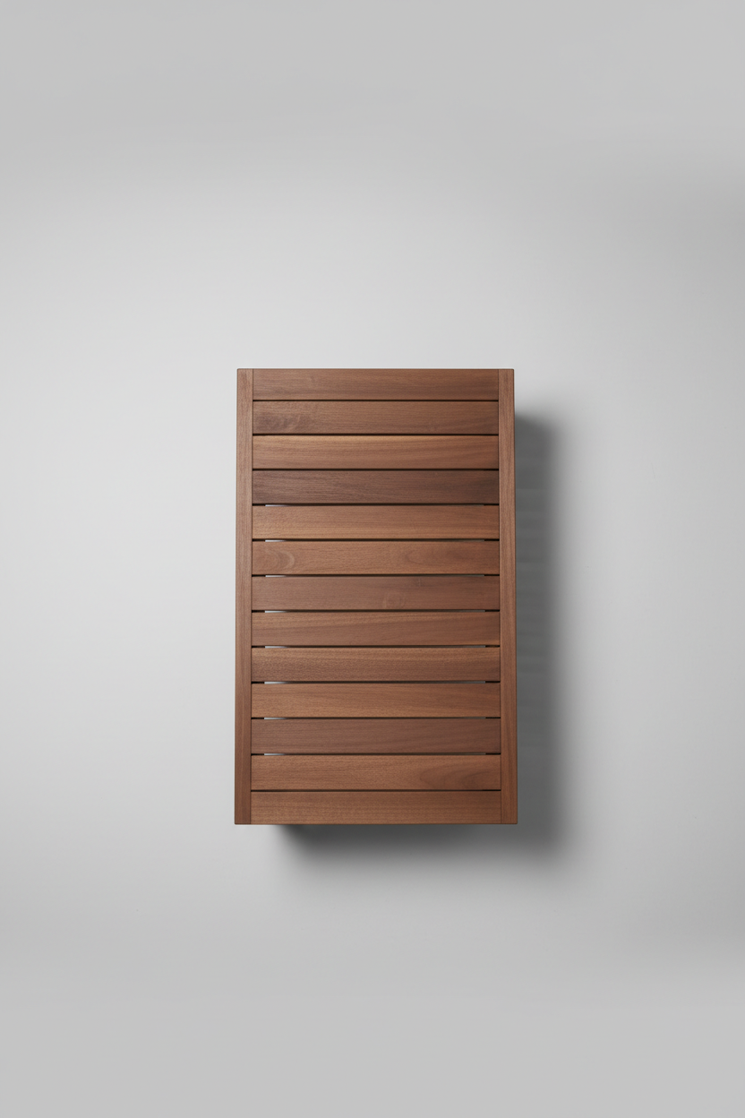 Double Wooden Lounge Base in Walnut Brown — Top view