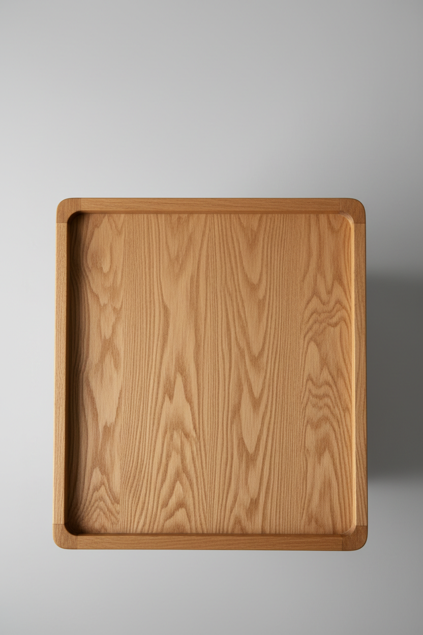 Detailed texture shot of solid oak wood grain and warm natural finish