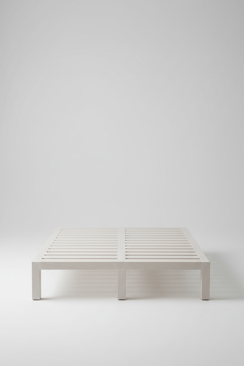 Double Wooden Lounge Base in White Ash — Minimal setup