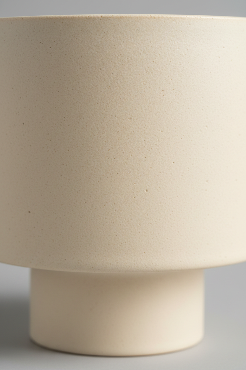 Terra Stone Planter – Ivory Cream matte ceramic texture macro shot