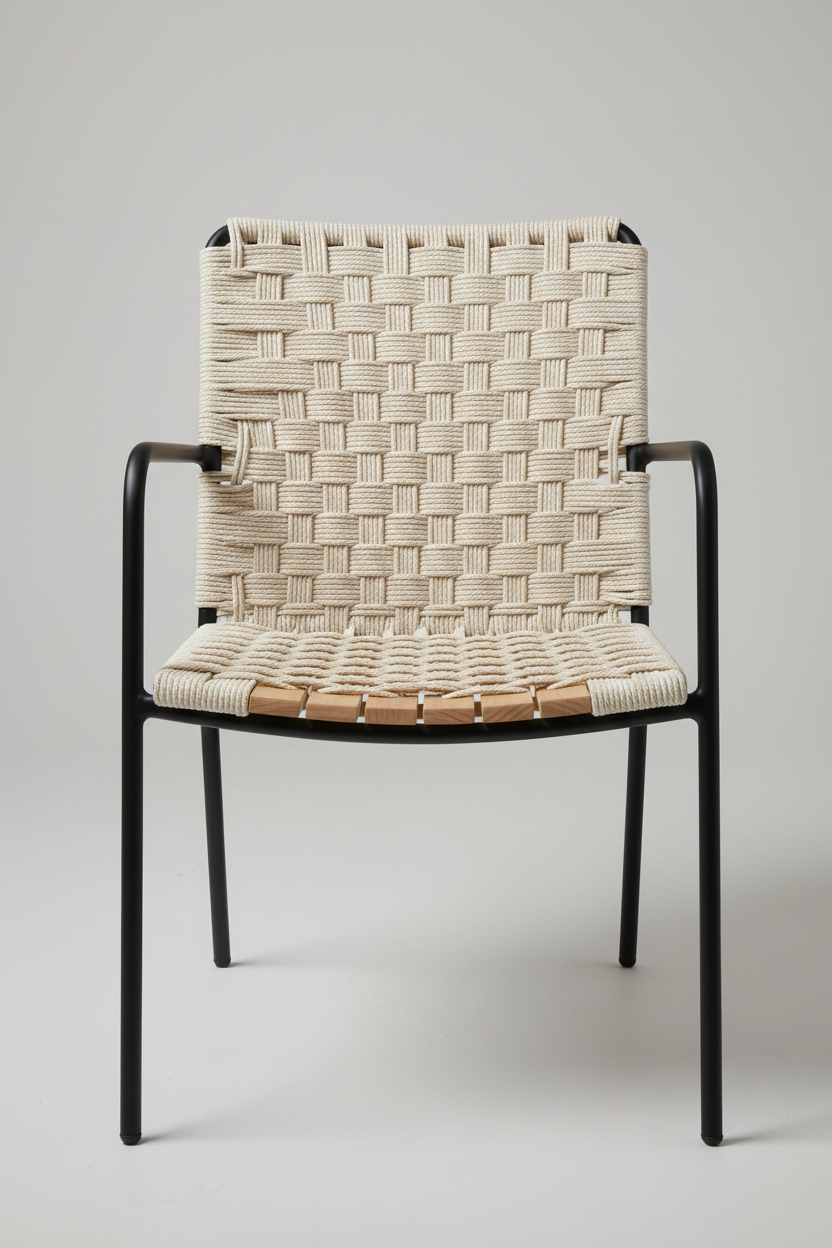 Woven Outdoor Chair in Ivory Rope — Texture shot