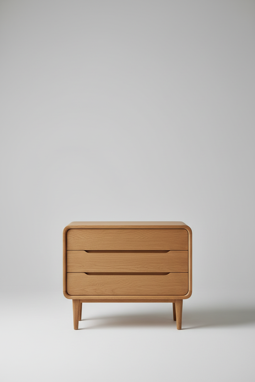 Oak Haven Cabinet in Natural Oak – Hero shot, front view on light grey background