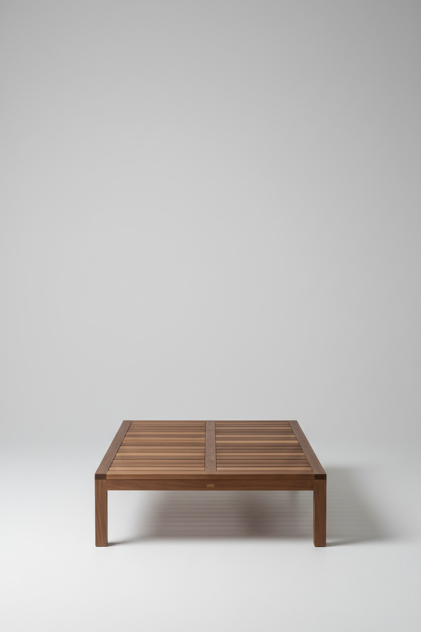 Double Wooden Lounge Base in Walnut Brown — Premium composition