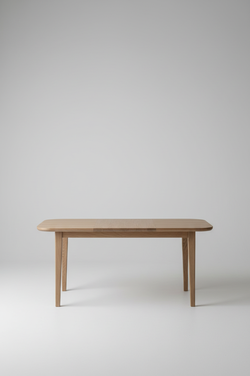 Rectangular Dining Table in Driftwood Beige — Front View