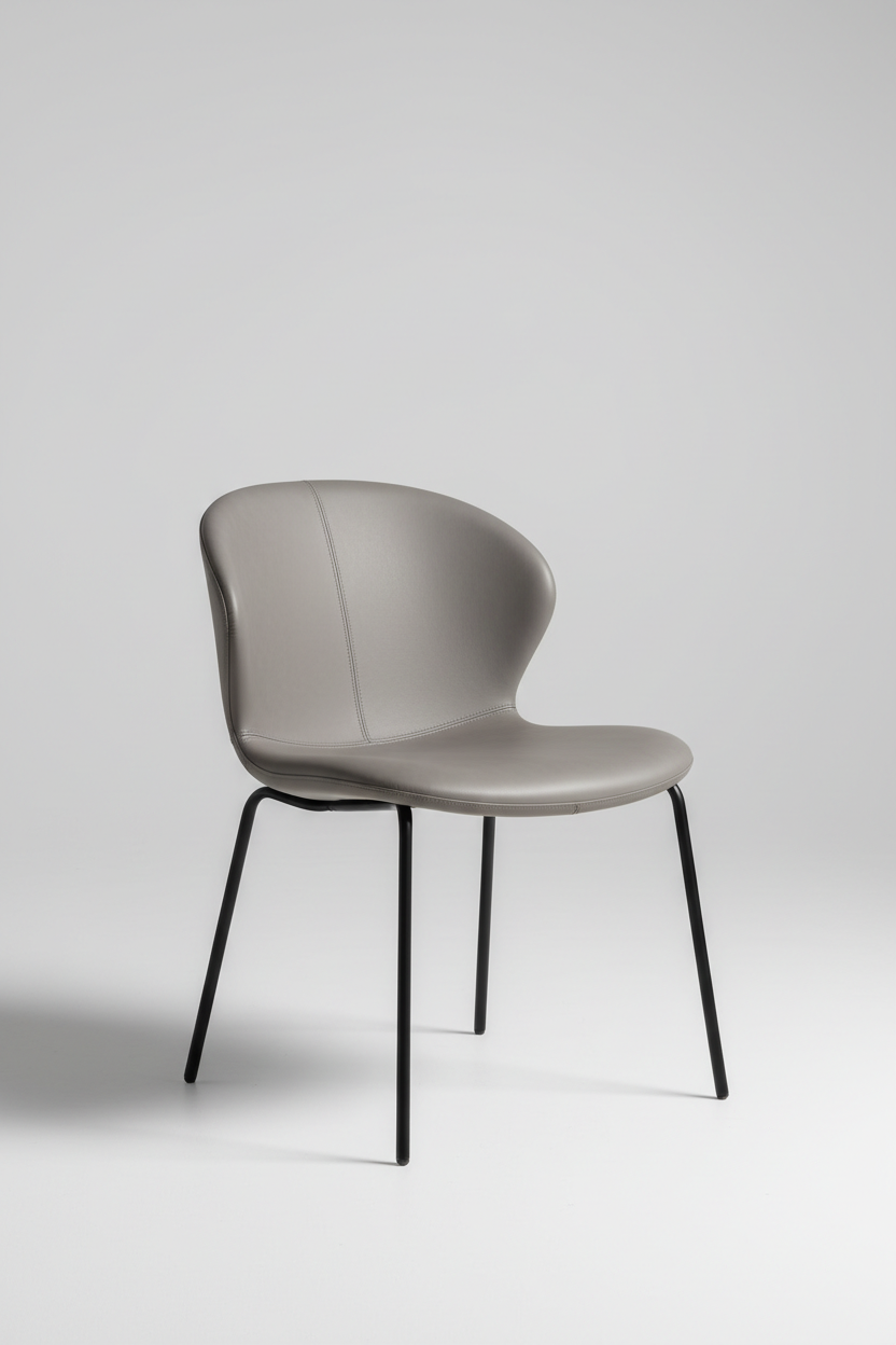 Sculpt Dining Chair in Stone Grey, minimal studio setup