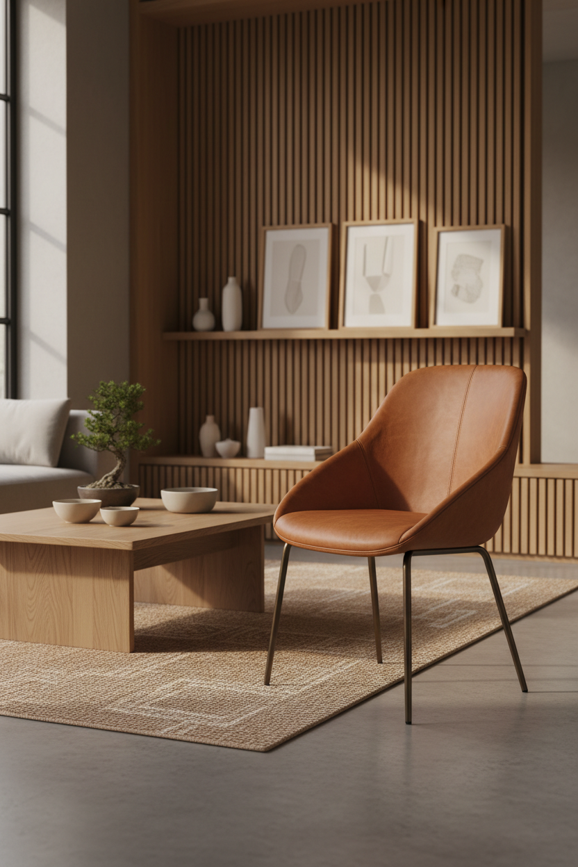 Sculpt Dining Chair styled in a luxury Japandi interior