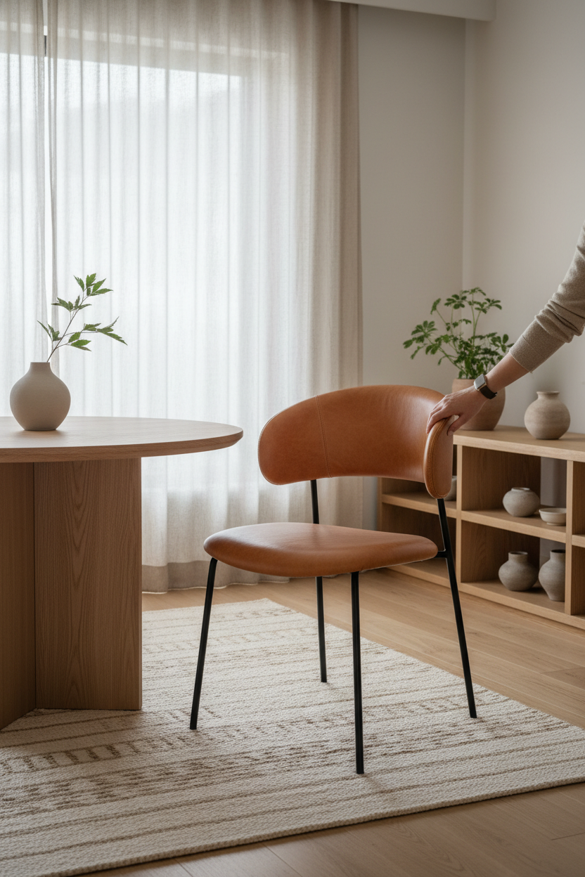 Sculpt Dining Chair lifestyle image in serene Japandi home interior