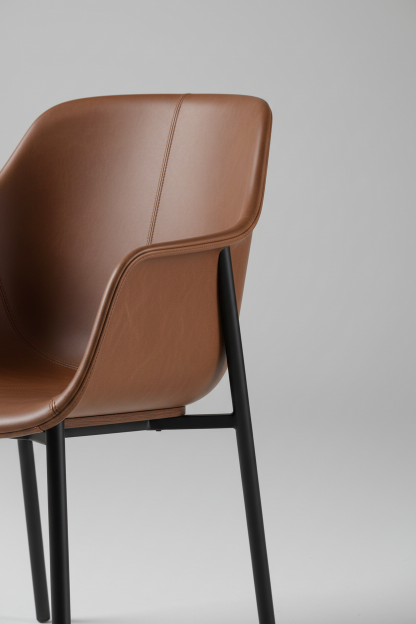 Sculpt Dining Chair Walnut Brown corner detail shot
