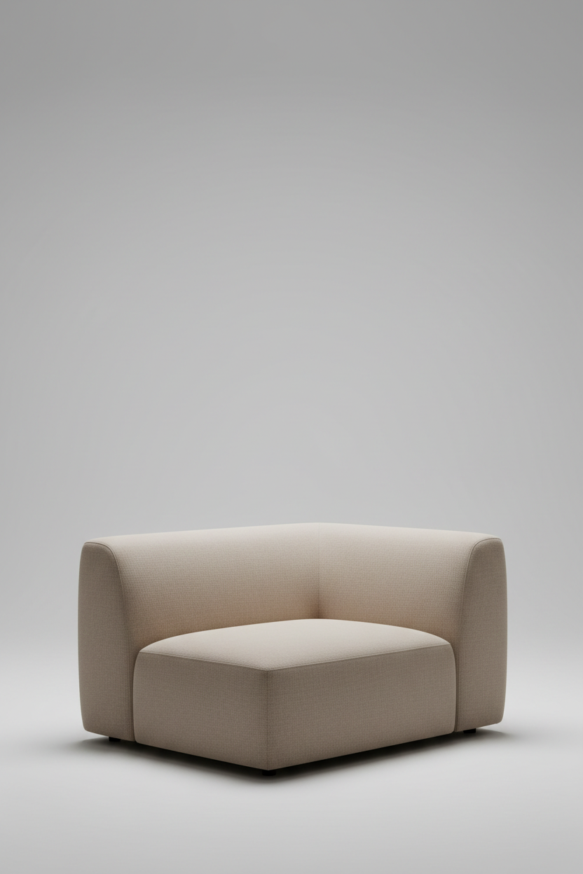 Modular Corner Seat in Desert Beige fabric, hero shot