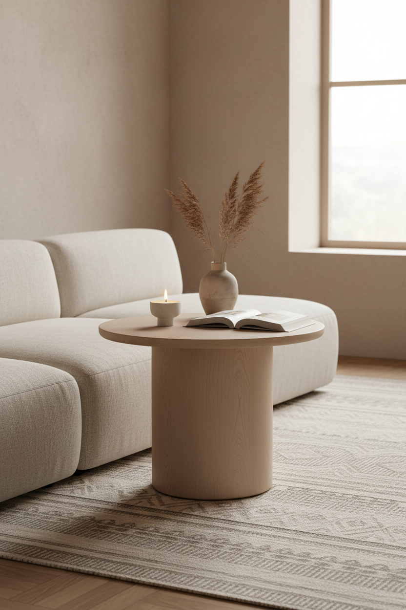 Side Accent Table in Soft Clay — Lifestyle Scene