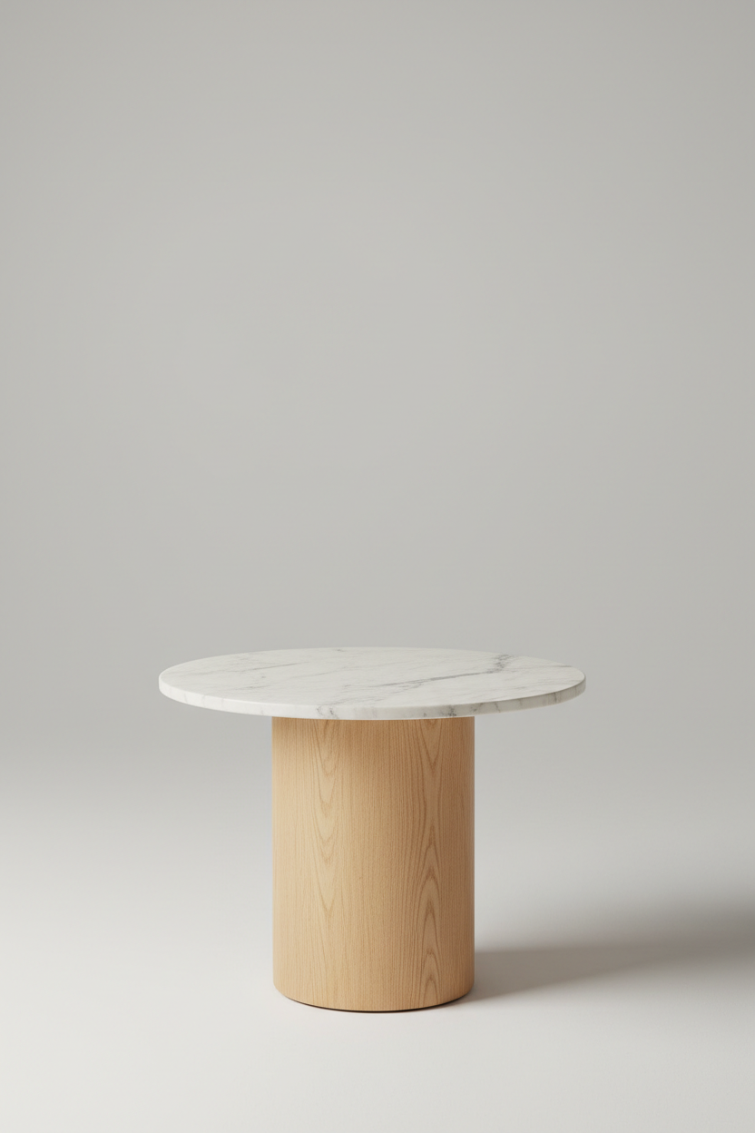 Side Accent Table in Ivory Marble — Hero