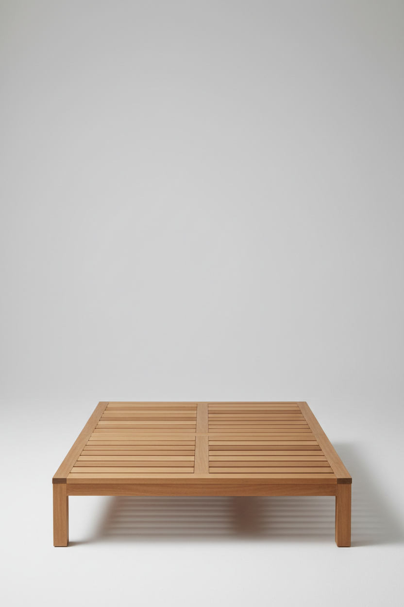 Double Wooden Lounge Base in Honey Oak — Styled terrace
