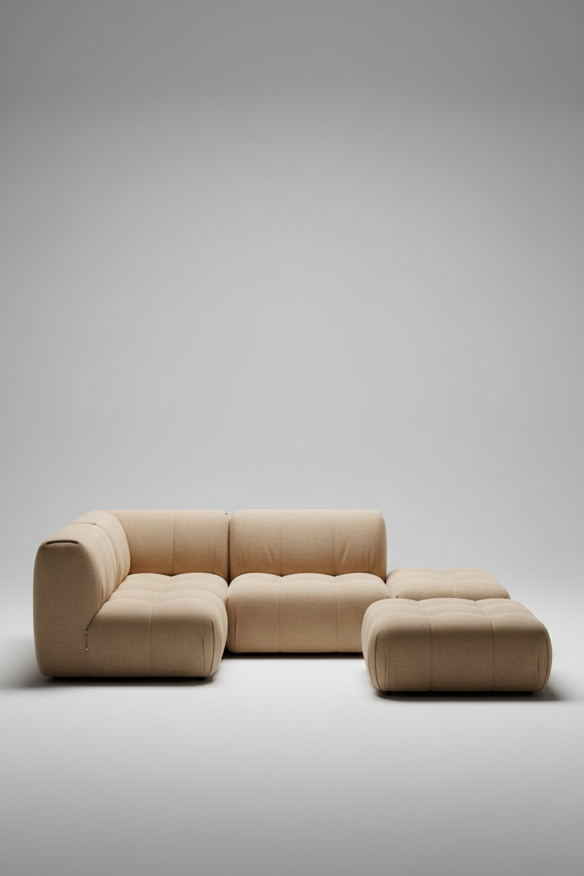 Modular Sofa in Oat Beige, premium editorial composition