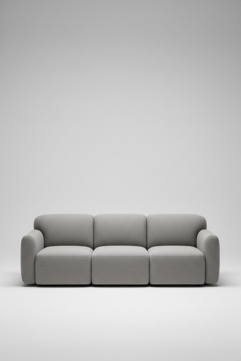 Modular Armless Seat Set in Stone Grey — Styled terrace