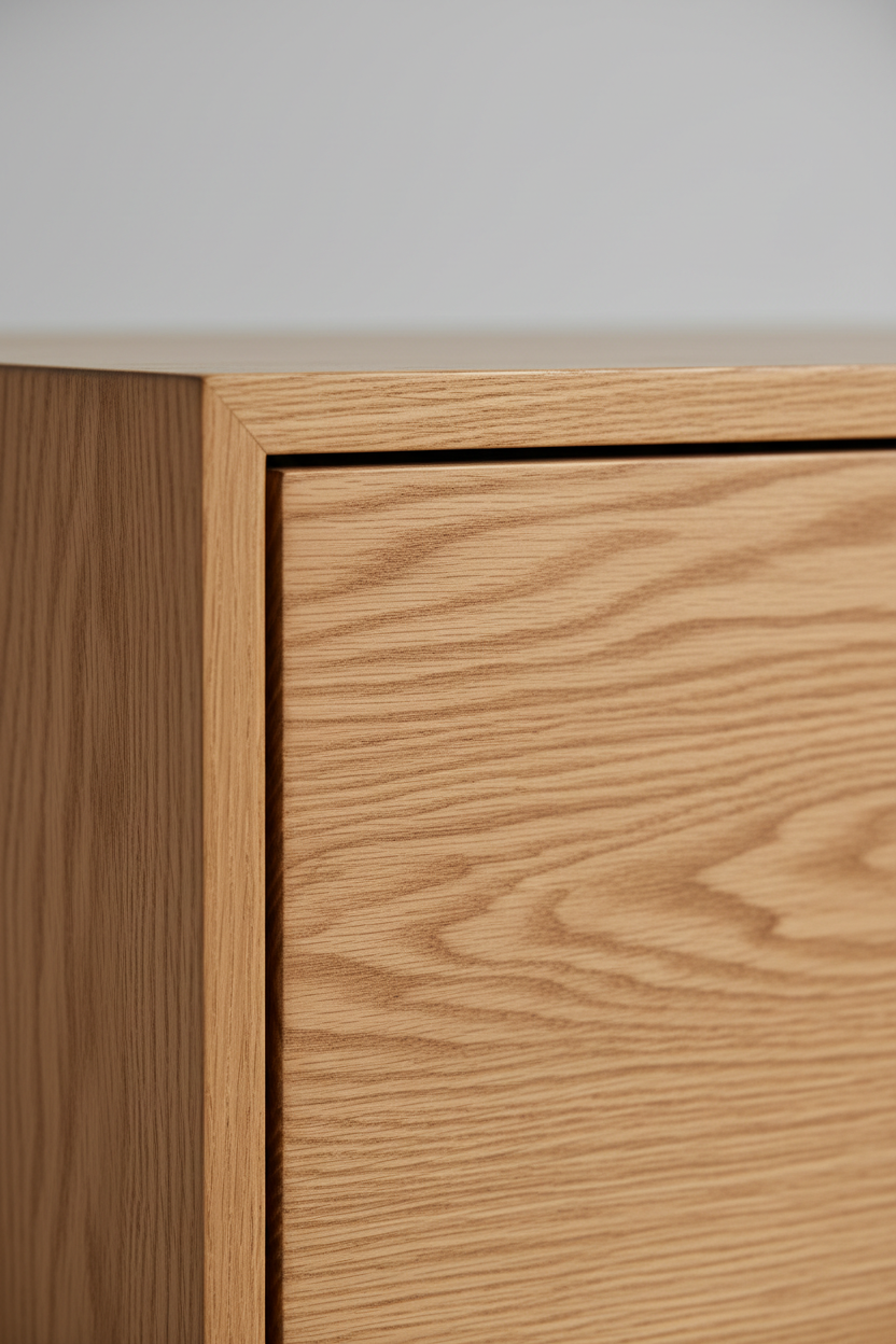 Oak Haven Cabinet – Natural Oak wood grain material close-up