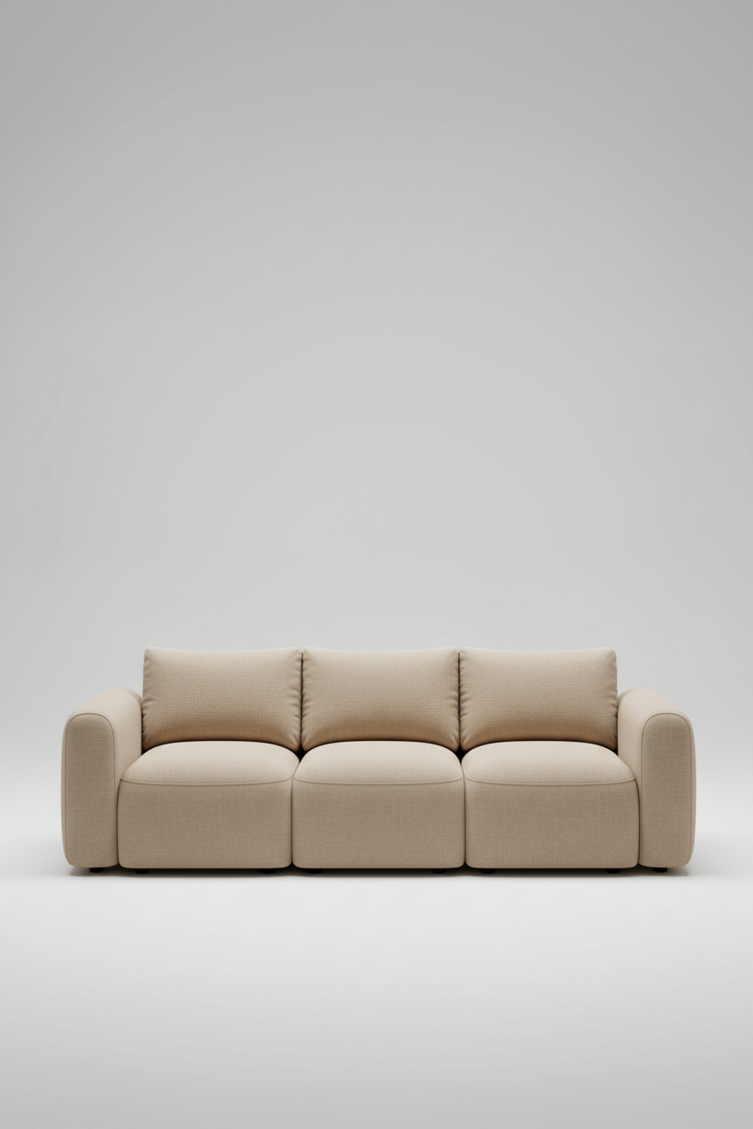 Modular Armless Seat Set in Sand Beige — Outdoor patio scene