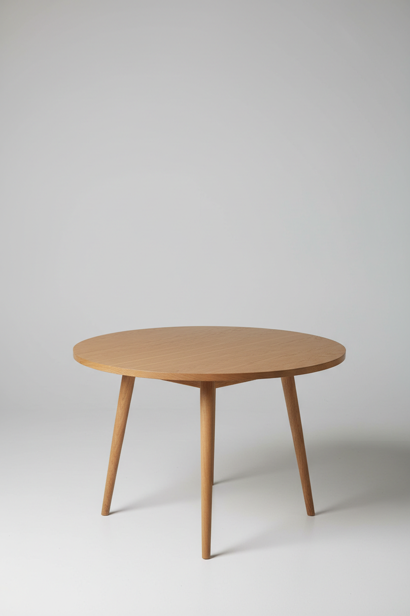 Round Dining Table in Golden Oak — Premium Composition