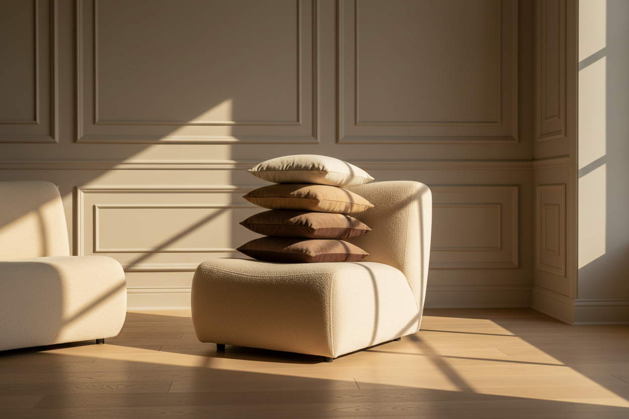 Sculptural Lounge Chair with Cushions